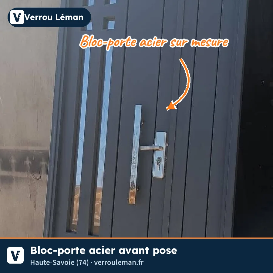 Bloc-porte acier sur mesure, avant pose – Haute-Savoie (74)