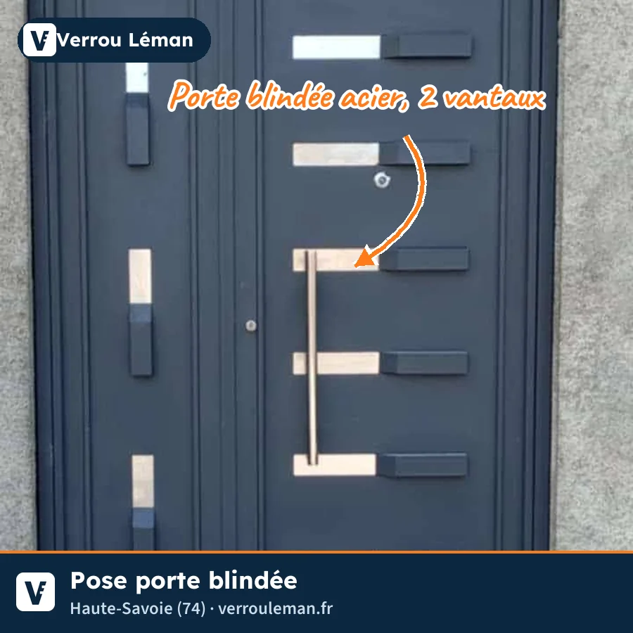 Porte blindée acier, deux vantaux – Haute-Savoie (74)